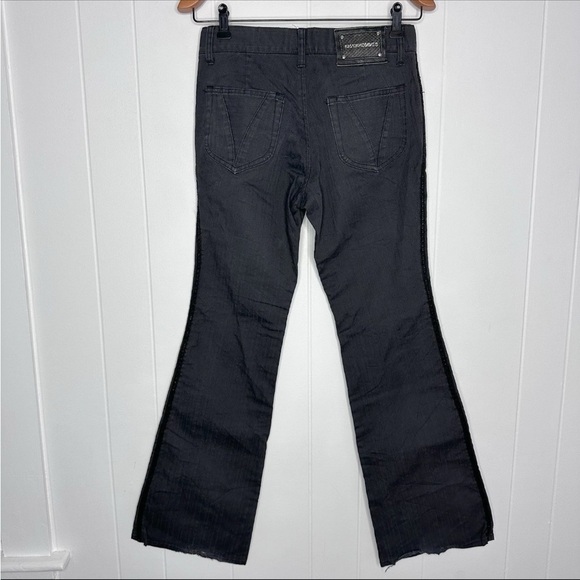 Vtg 5351 Pour Les Hommes Size 1 (28x31) Black Button Fly Flared Denim Jeans Pant - Picture 11 of 13